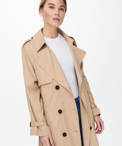 ONLY - Onlchloe Zweireihiger Trenchcoat in Beige