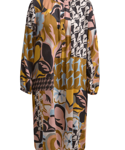 Milano Italy - Midikleid mit Blumenprint in Rosa