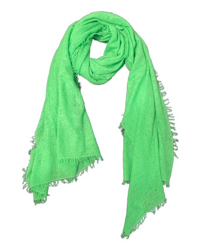 Cashmere Blues - Handgewebter Kaschmirschal in Grasgrün