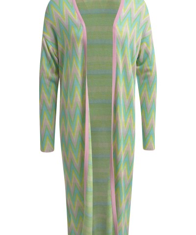 Milano Italy - Langer offener Cardigan in "Zick-Zack" Print