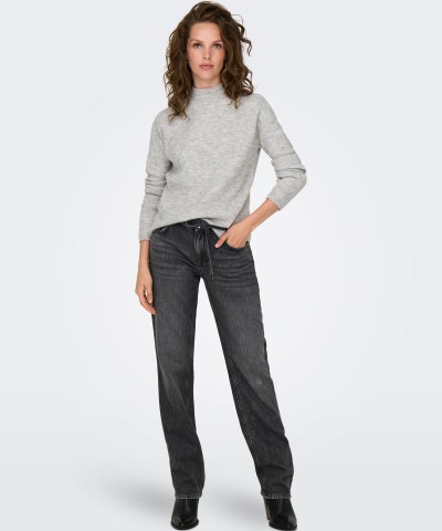 ONLY - OnlBree Straight Fit Jeans in Dunkelgrau