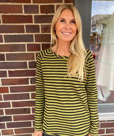 Smith & Soul - Gestreiftes Raglan Sweatshirt in Schwarz