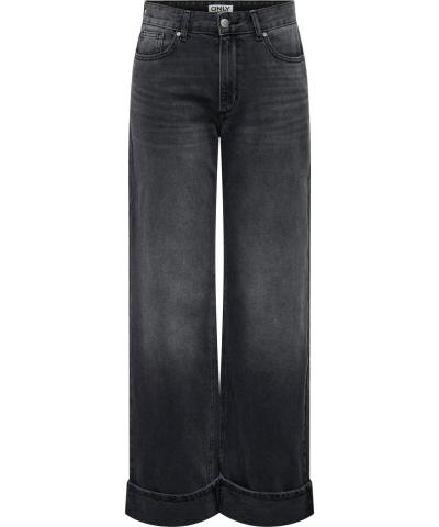 ONLY - OnlElla Wide Fit Jeans in Schwarz