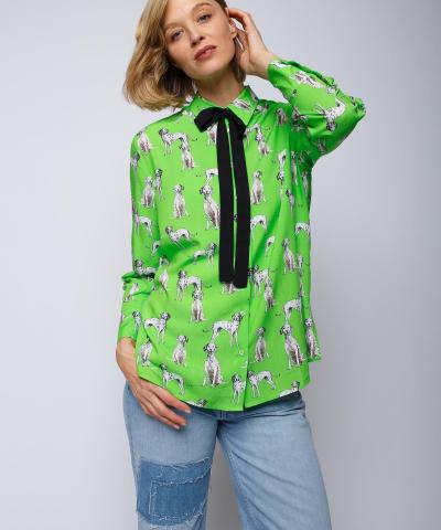 Emily van den Bergh - Dalmatiner Bluse in Grün