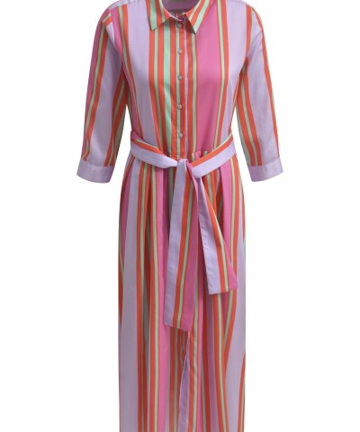 Milano Italy - Maxikleid mit weitem Rock und Gürtel in Rosa