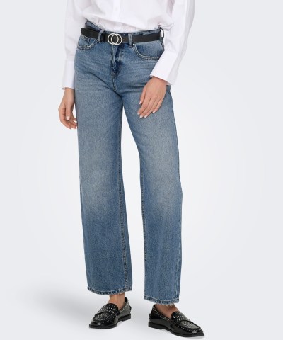 ONLY - OnlElla Straight Fit Jeans Medium Jeansblau
