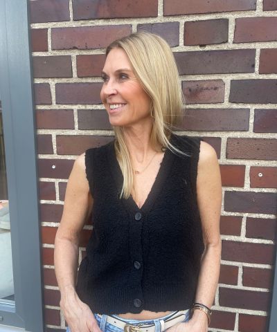 ONLY - OnlAlvilda Strickweste in Schwarz