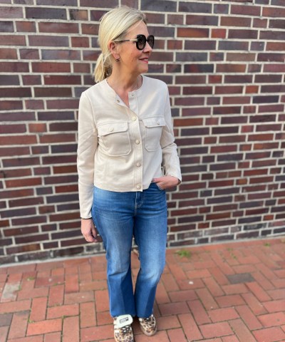 Goldgarn Denim - "Luisenpark Cropped Flare" in Medium Blue