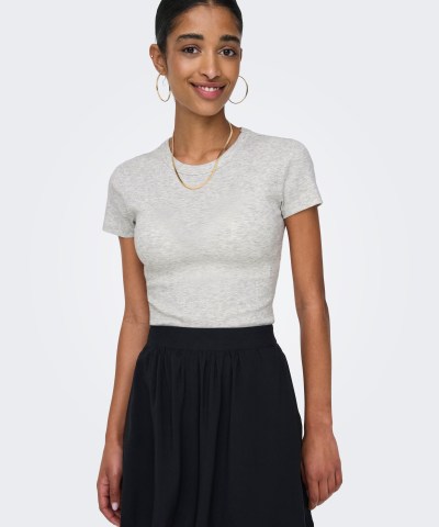 ONLY - OnlEasy Basic T-Shirt in Hellgrau