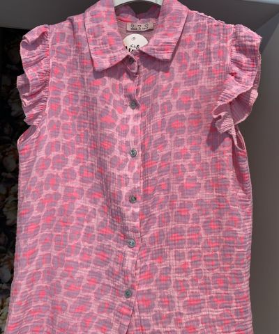 Leo-Musselinbluse in Rosa