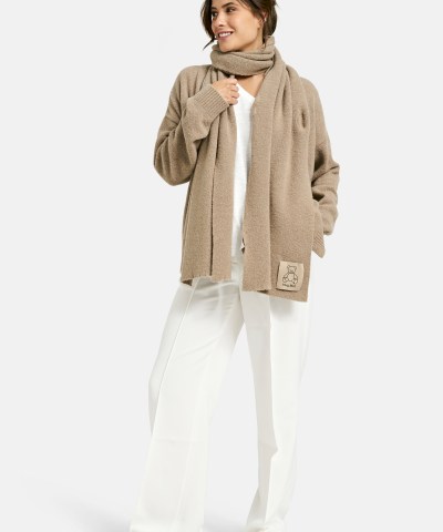 Milano Italy - Strickschal mit Teddy in Beige