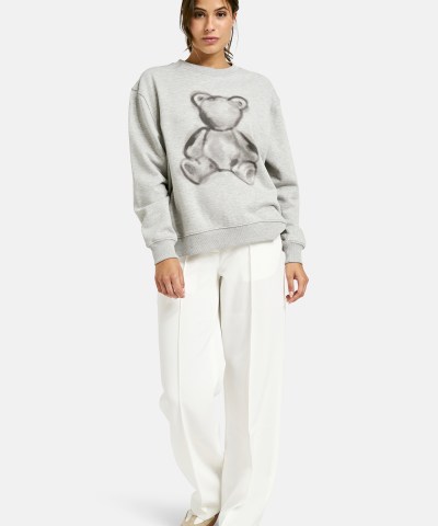 Milano Italy - Sweatshirt mit Teddy in Graumeliert