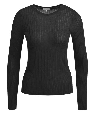 Milano Italy - Tailliertes Strickshirt in Schwarz