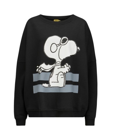 Peanuts™ Sweatshirt aus Baumwolle mit Snoopy-Applikation in schwarz