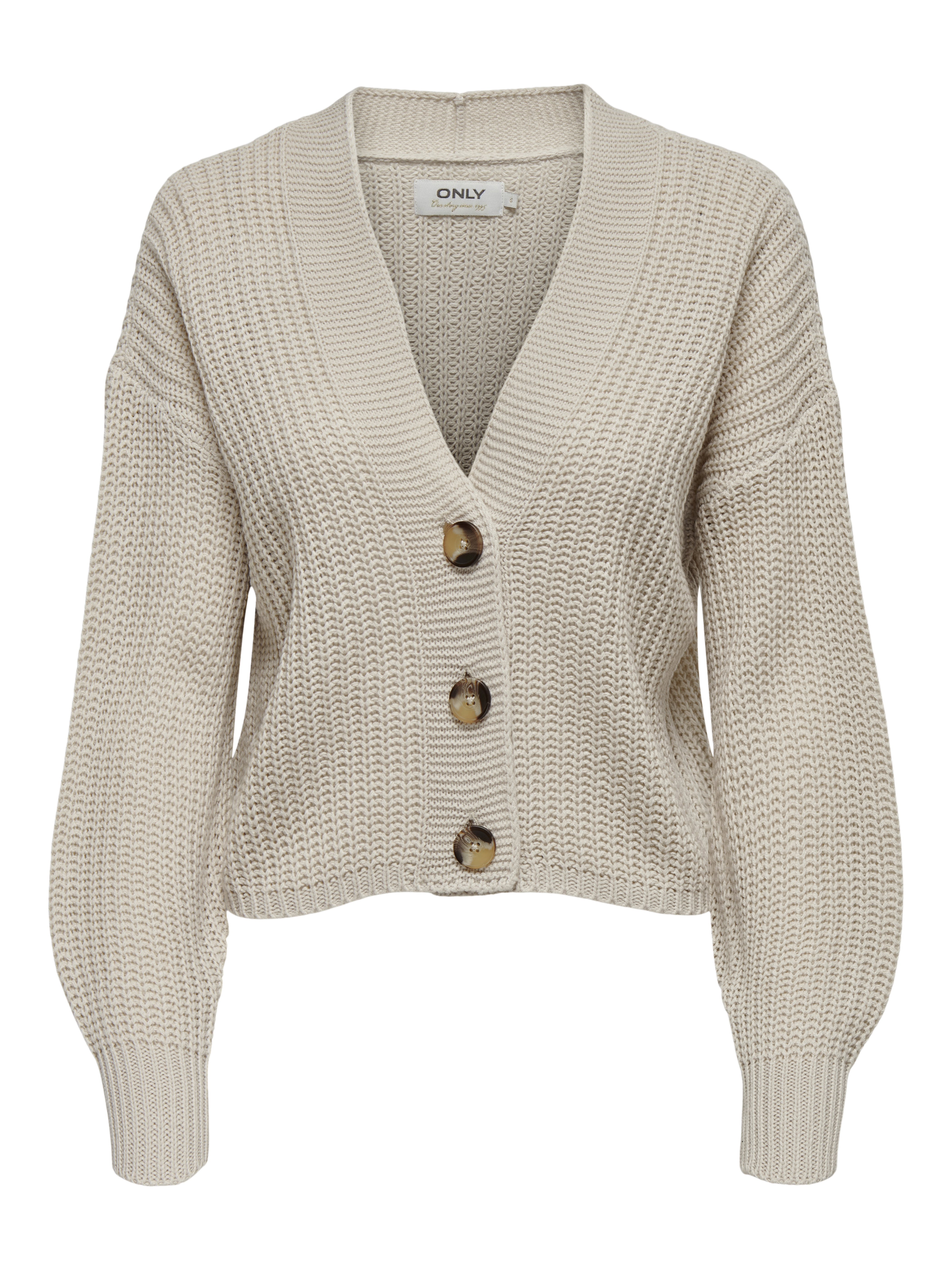 Strick Cardigan Damen Kurze Strickjacke Beige ONLY – OnlCarol