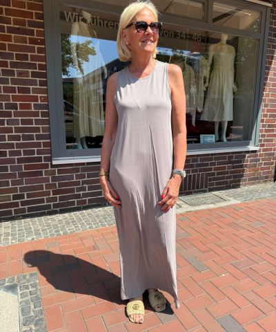 Ärmelloses Midikleid "Lilli" in Taupe