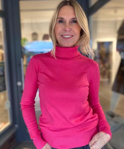 Rollkragen Sweatshirt in Pink