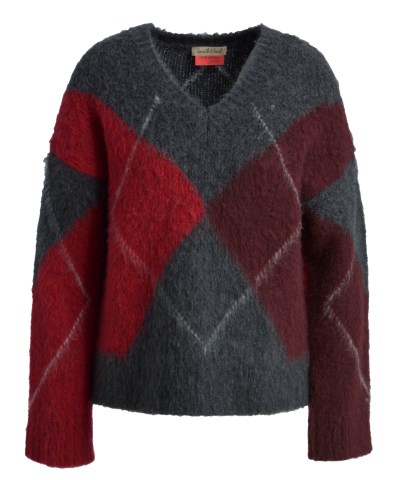 Smith & Soul - Wollpullover in Argyle-Muster in Anthrazit