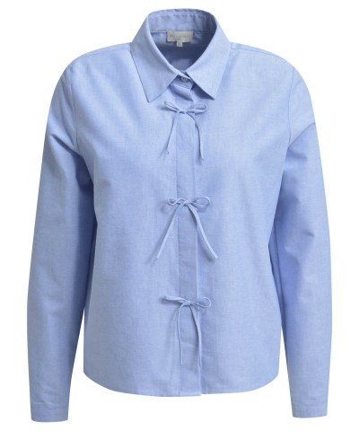 Milano Italy - Hemdbluse mit Deko-Fliege in Hellblau