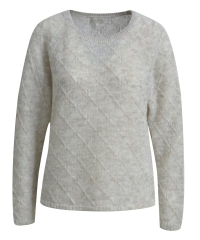 Milano Italy - Gemusterter Raglan Pullover in Creme