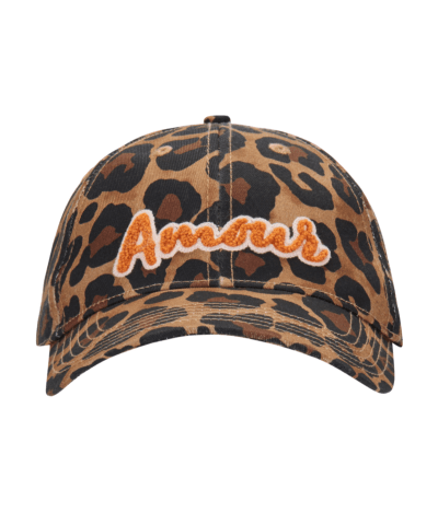 Codello - Cap aus reiner Baumwolle mit Leo-Muster in Braun