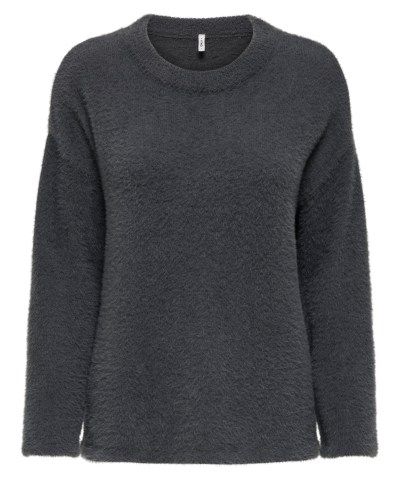 ONLY - OnlPetra Loose Flachstrick Pullover in Grau