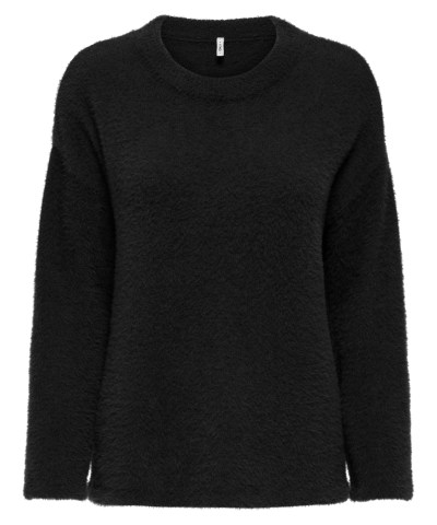 ONLY - OnlPetra Loose Flachstrick Pullover in Schwarz