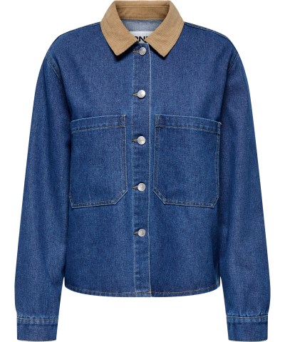 ONLY - OnlCassie Jeansjacke mit Cordkragen