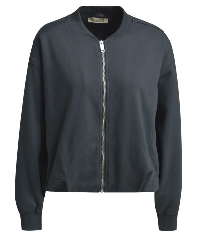 Smith & Soul - Oversized Sweatjacke mit Ballonsaum in Anthrazit