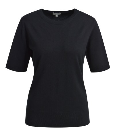 Milano Italy - Basic Kurzarm Pullover in Schwarz