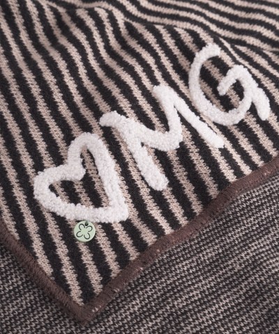 Codello - Gestricktes Dreieckstuch mit OMG-Stickerei in Schwarz