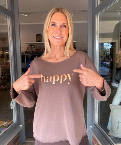 BE FAMOUS - "Happy" Strickshirt in Mocca