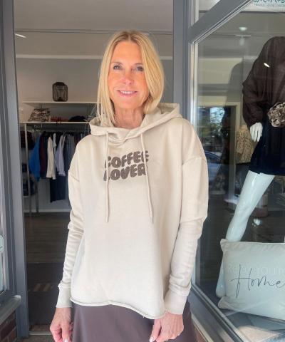 BE FAMOUS - "Coffee Lover" Hoodie in Beige