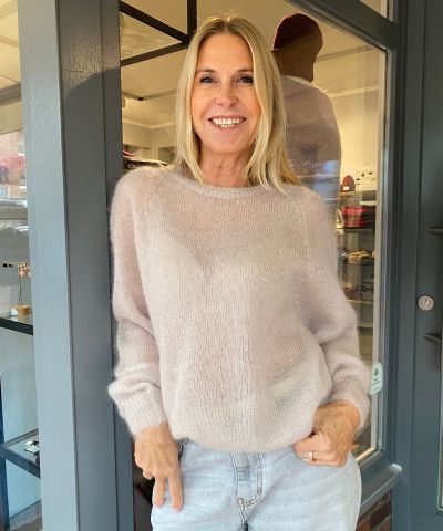 Mohair-Pullover in Beige/Puder