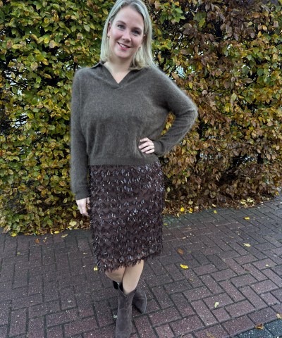 ViCOLO - Polokragen Kashmir Pullover in Braun