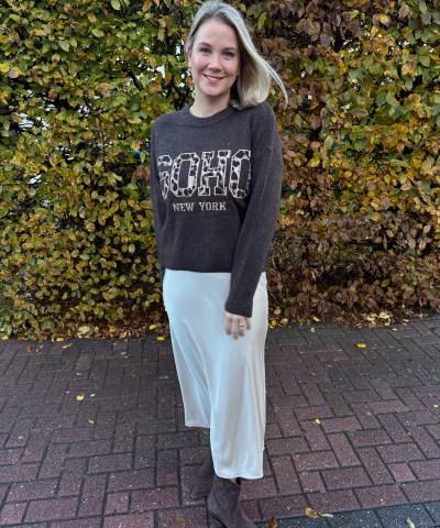 "SOHO" Leo-Pullover in Braun