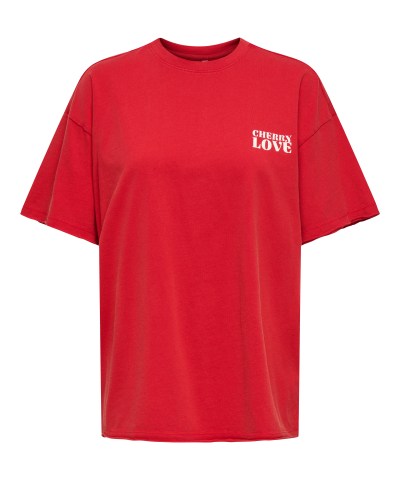ONLY - OnlKinna Backprint "Cherry Love" in Rot