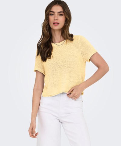 ONLY - OnlSunny Kurzarmpullover in Gelb