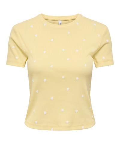ONLY - OnlFenja Top mit Herzen in Gelb