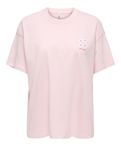 ONLY - OnlView T-Shirt mit Blumen Print in Rosa