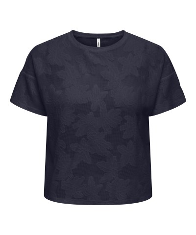 ONLY - OnlMirabella Shirt mit Stickerei und Spitze in Blau