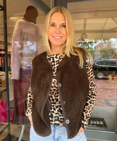 Teddyfell Wollweste in Braun