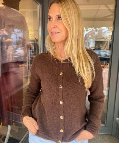 Alpaka Strickjacke in Braun
