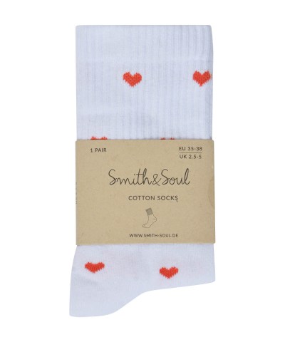 Smith & Soul - Socken mit kleinem Herz in Mandarinrot