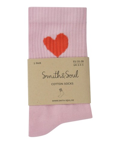 Smith & Soul - Socken mit Herz in Mandarinrot