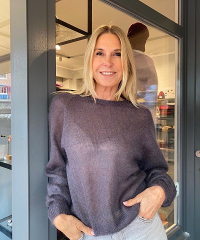 Mohair-Pullover in Grau