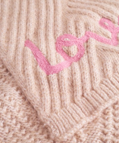 Codello - Schal aus weicher Wollmischung mit Zopfmuster in Beige