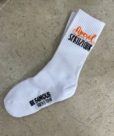BE FAMOUS - "Aperol Spritztour" Socken in Weiß