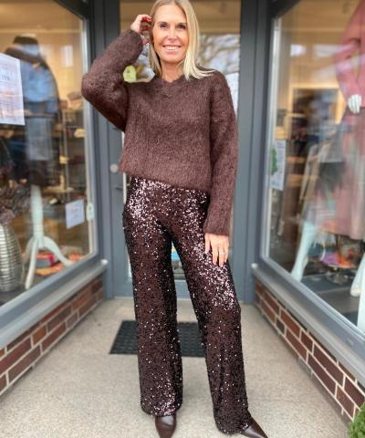 Braune Paillettenhose