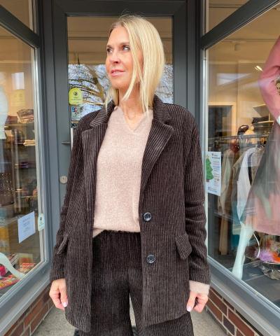 Oversized Cordblazer in Dunkelbraun